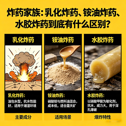 宿迁炸药家族：乳化炸药、铵油炸药、水胶炸药到底有什么区别？